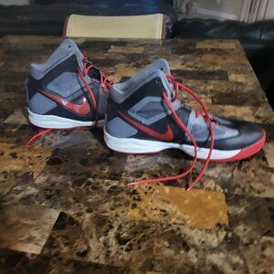 NIKE ZOOM Men's 12 Born Ready Red Black Grey White Hi Top Basketball Sneakers